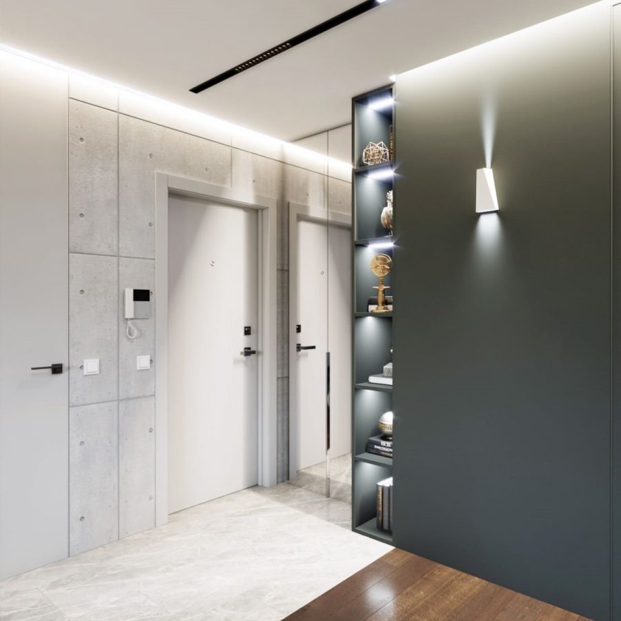 Дизайн интерьера квартиры 74 кв м в Минске, проект "Гранж"